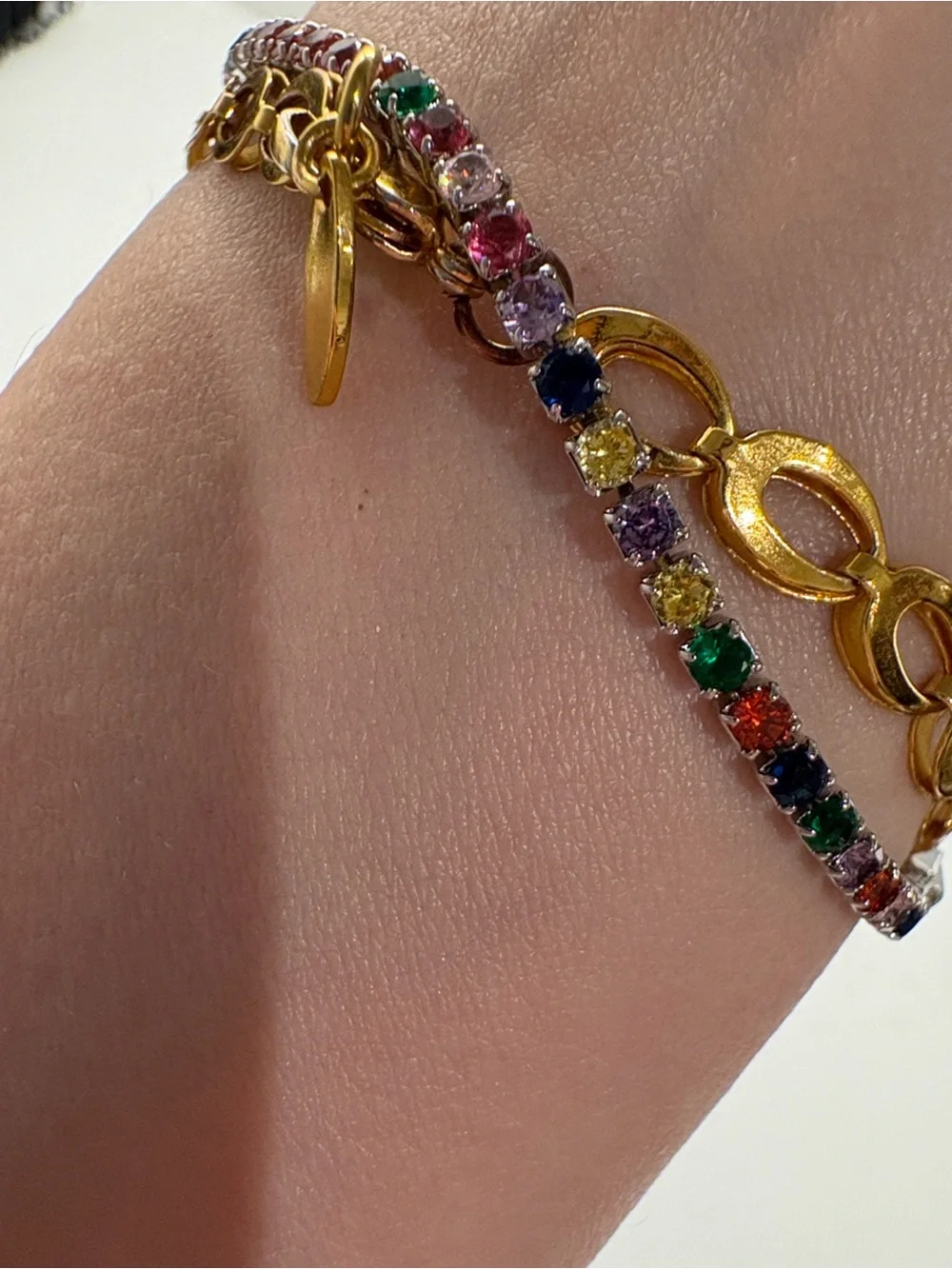 Multicolor Crystal Tennis Bracelet - Women Jewelry